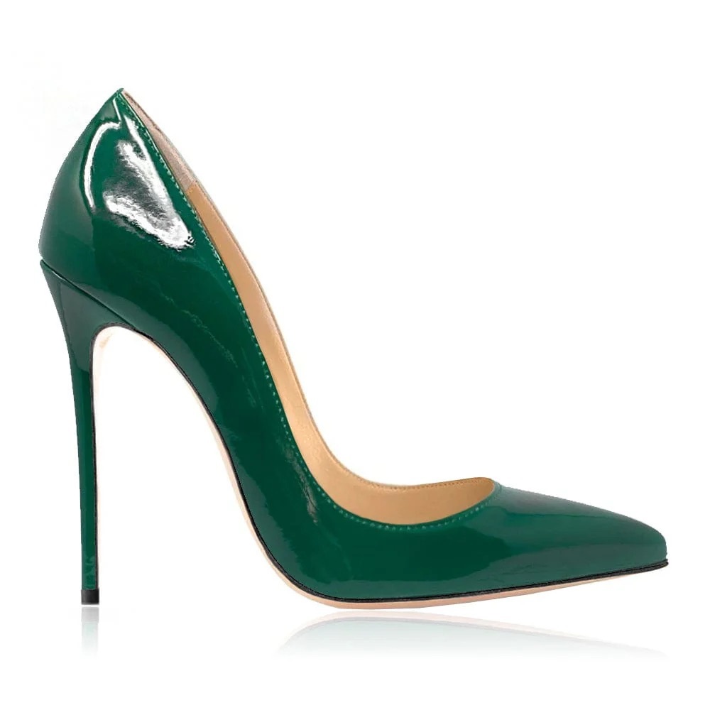 Elegant Green Patent Leather Stilettos